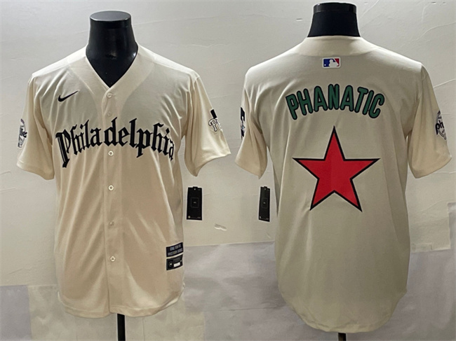 Men's Philadelphia Phillies Cream Phanatic Gothic Vapor Limited Stitched Jersey Men's Philadelphia Phillies Cream Phanatic Gothic Vapor Limited Stitched Jersey